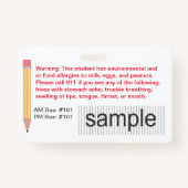 Aangepast identiteitsbewijs voor leerlingen in sch badge (Achterkant)