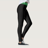 Aangepast Iers Groen Glitter Black met bovenste st Leggings (Rechts)