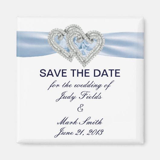 Aangepast ijsblauw hart slaat de magneet van de da (Voorkant)