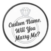 Aangepast ijshockeypuck huwelijksaanzoek geschenk hockey puck (Voorkant)