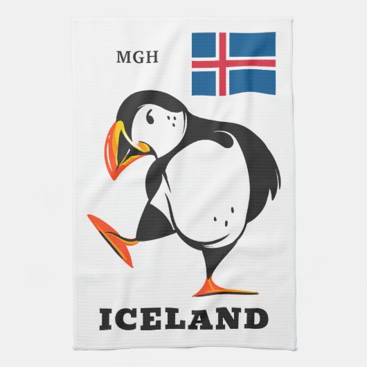 Aangepast IJsland monogram Theedoek (Verticaal)