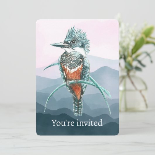 Aangepast Ijsvogel Feest Event Viering Kaart (Staand voorkant)