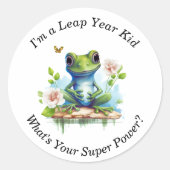 Aangepast "Ik ben een schrikkeljaar Kind" Wit Ronde Sticker (Voorkant)