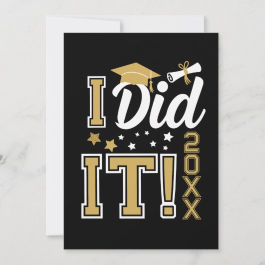 Aangepast Ik Heb Het Gedaan Goud Afstuderen Afgest Aankondiging (Voorkant)