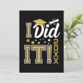 Aangepast Ik Heb Het Gedaan Goud Afstuderen Afgest Aankondiging (Staand voorkant)