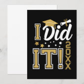Aangepast Ik Heb Het Gedaan Goud Afstuderen Afgest Aankondiging (Voorkant / Achterkant)