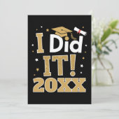 Aangepast Ik Heb Het Gedaan Goud Afstuderen Afgest Kaart (Staand voorkant)