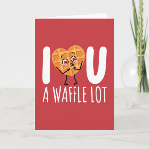 Aangepast Ik hou van je een hele hoop Wafels Kawai Kaart