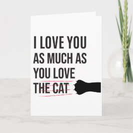 Aangepast Ik hou van je Kat Dame Sluw Romantisch G Kaart