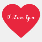 Aangepast Ik hou van je Valentijnsdag Rode Hart St Sticker (Voorkant)