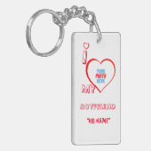 Aangepast "Ik hou van mijn vriend "zijn naam" Sleutelhanger (Voorkant Links)