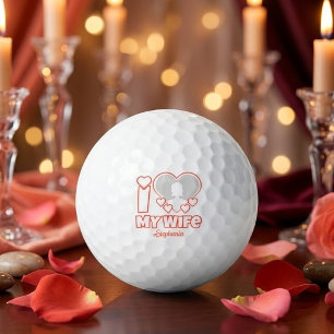 Aangepast Ik hou van mijn vrouw – Voeg naam & foto Golfballen