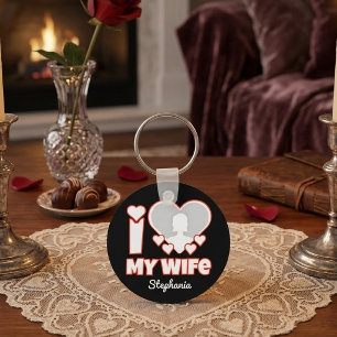 Aangepast Ik Hou Van Mijn Vrouw – Voeg Naam & Foto Sleutelhanger