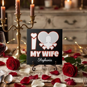 Aangepast Ik hou van mijn vrouw – Voeg naam & foto Tegeltje