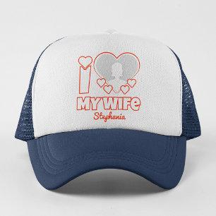 Aangepast Ik hou van mijn vrouw – Voeg naam & foto Trucker Pet
