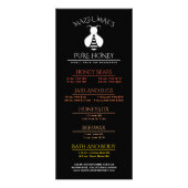 Aangepast Imker Bijen Menu (Voorkant)