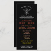 Aangepast Imkerhoningmenu Menu (Voorkant / Achterkant)