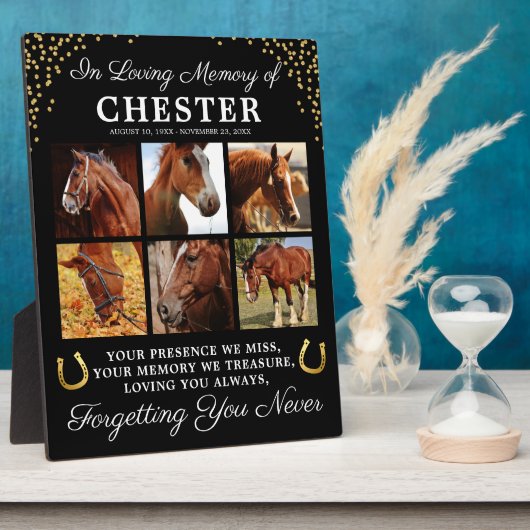 Aangepast in een liefdevol geheugenpaard fotoplaat (Zijkant)