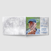 Aangepast in geheugen Silver Blue Photo Memorial Gastenboek (Volledig)
