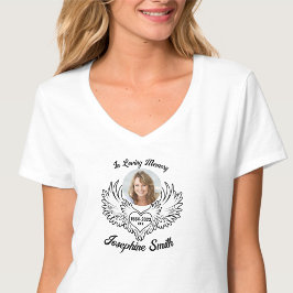 Aangepast in liefdevolle Memory Angel Wings Foto V T-shirt
