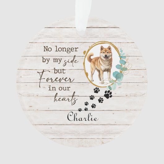 Aangepast in Loving Memories Pet Dog Photo Memoria Ornament (voorkant)