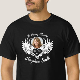 Aangepast in Loving Memory Angel Wings Photo Shirt