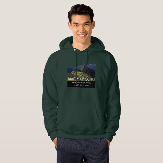 Aangepast Inca Trail, Machu Picchu-herdenking Hoodie (Voorkant volledig)