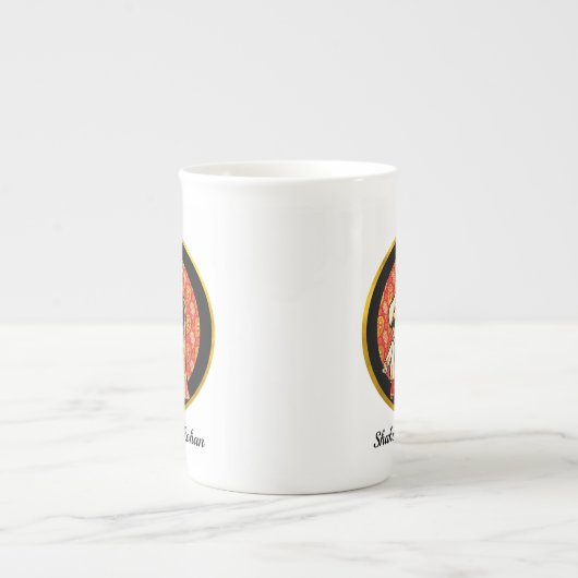 Aangepast Indiaas cartoon-huwelijkskoppel man vrou Porselein Kop (Voorkant)