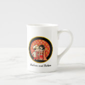 Aangepast Indiaas cartoon-huwelijkskoppel man vrou Porselein Kop (Rechts)