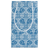 Aangepast indigoblauw bloemenpatroon klein cadeauzakje (Voorkant)