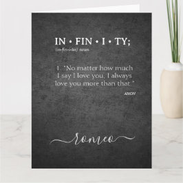 Aangepast INFINITY Liefde voor jou meer Woordenboe Kaart
