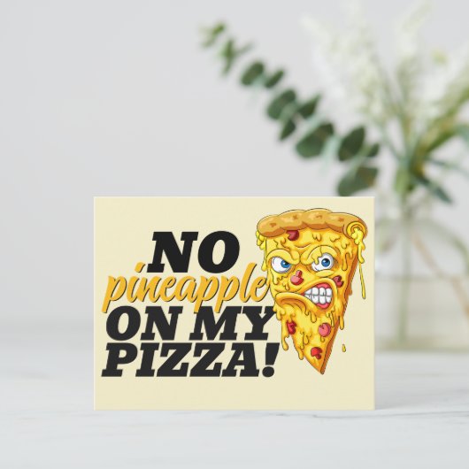 Aangepast ingrediënt Angry Pizza Briefkaart (Staand voorkant)