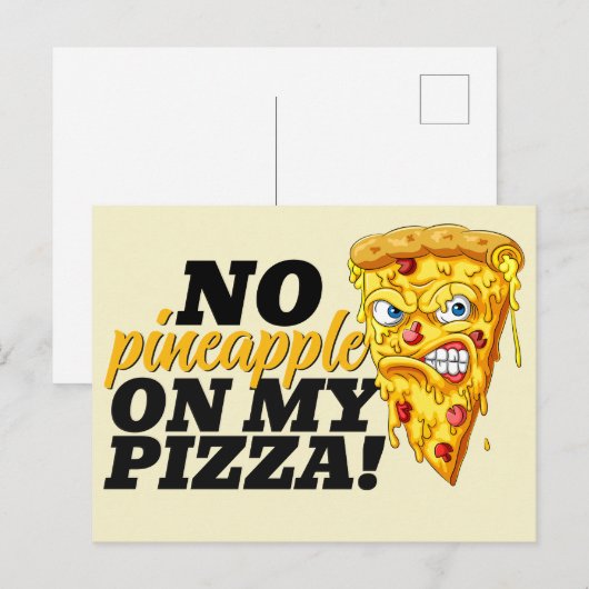 Aangepast ingrediënt Angry Pizza Briefkaart (Voorkant / Achterkant)