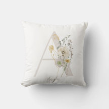 Aangepast Initiaal A met zachte kleurenbloem