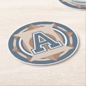 Aangepast Initiaal "A"-monogram Ronde Kartonnen Onderzetter (Gebogen)