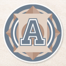 Aangepast Initiaal "A"-monogram Ronde Kartonnen Onderzetter