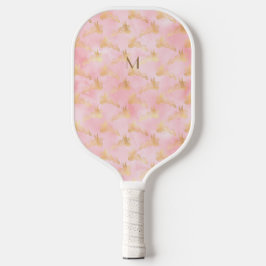 Aangepast Initiaal Barbie Roze Goud Bloemen Celest Pickleball Paddle