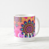 Aangepast initiaal BOHO koffie mok Mandala patroon (Voorkant rechts)