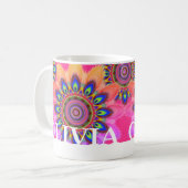 Aangepast initiaal BOHO koffie mok Mandala patroon (Voorkant links)