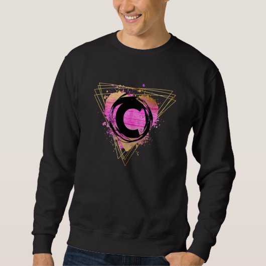 Aangepast Initiaal C Monogram Letter Deco Cute C Trui (Voorkant)