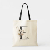 Aangepast Initiaal D Black & White Wild flower Cus Tote Bag (Achterkant)
