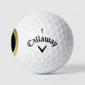 Aangepast Initiaal Elegante zwart & gouden golfbal Golfballen (Logo)