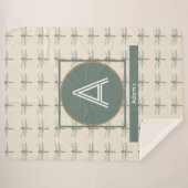 Aangepast Initiaal en naam Dragon Fly Trendy Sherpa Deken (Voorkant (horizontaal))