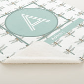 Aangepast Initiaal en naam Dragon Fly Trendy Sherpa Deken (3/4)