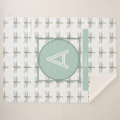 Aangepast Initiaal en naam Dragon Fly Trendy Sherpa Deken (Voorkant (horizontaal))