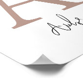 Aangepast Initiaal en naam | Moderne monogram wand Poster (Hoek)