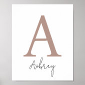 Aangepast Initiaal en naam | Moderne monogram wand Poster (Voorkant)