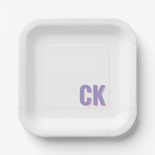 Aangepast Initiaal gerecht, gepersonaliseerde lett Papieren Bordje