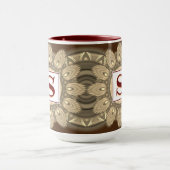 Aangepast initiaal grote koffie mok Mandala patroo (Midden)
