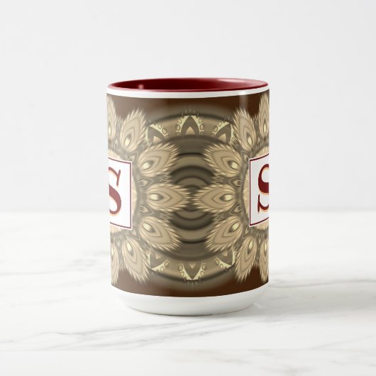 Aangepast initiaal grote koffie mok Mandala patroo (Midden)
